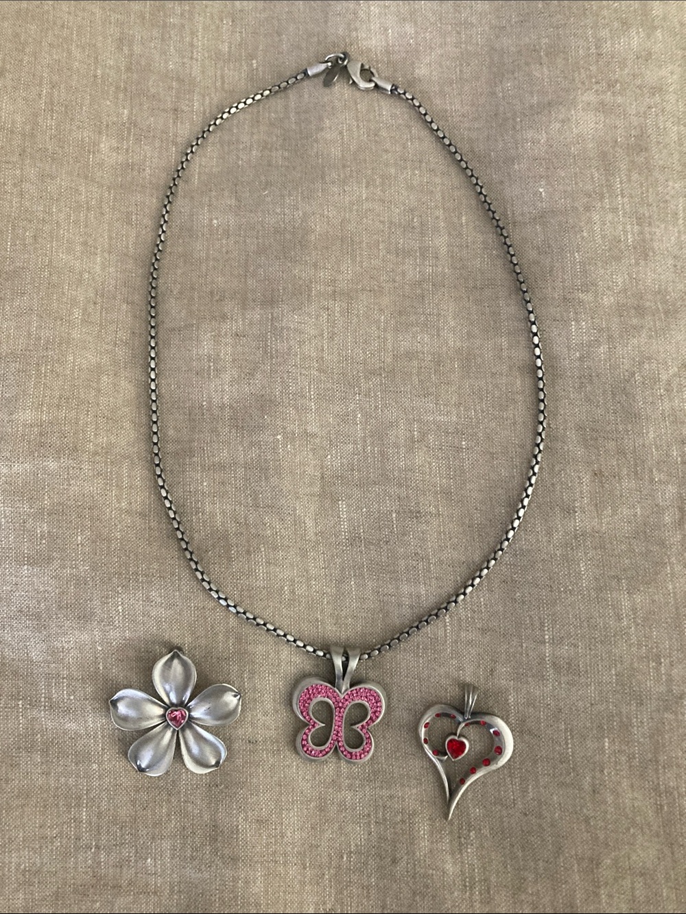 Authentic Bico Australia Silver Pewter Swarovski crystal Lot of 4 inc necklace